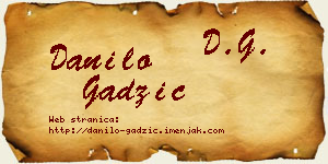 Danilo Gadžić vizit kartica